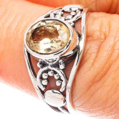 Faceted Citrine Dainty Ring Size 6.5 (925 Sterling Silver) R6014