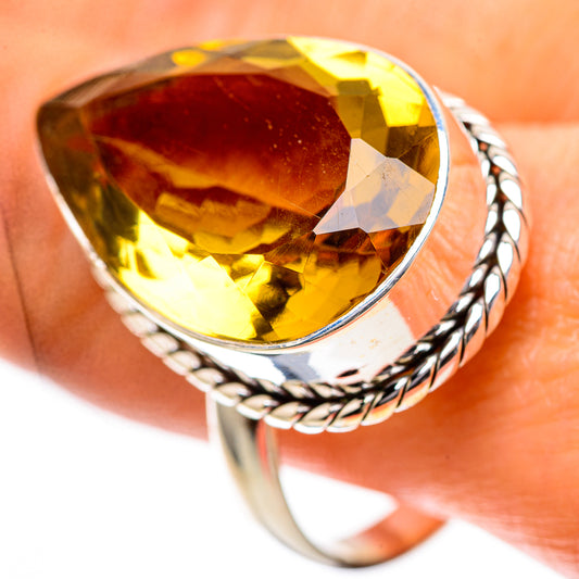 Large Faceted Citrine Ring Size 11.75 (925 Sterling Silver) RING139297
