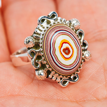 Premium Fordite Ring Size 9 (.925 Sterling Silver)