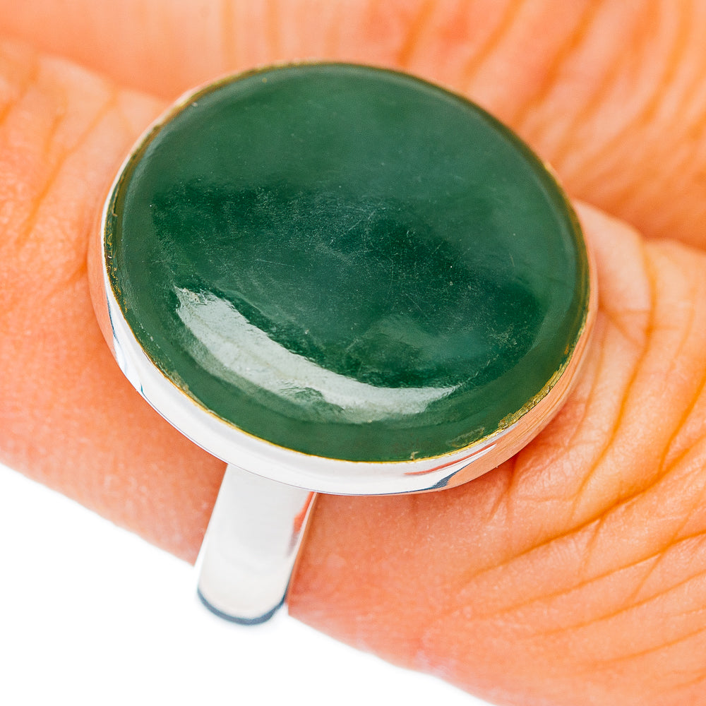 Premium Nephrite Jade Ring Size 7.25 Adjustable (.925 Sterling Silver)