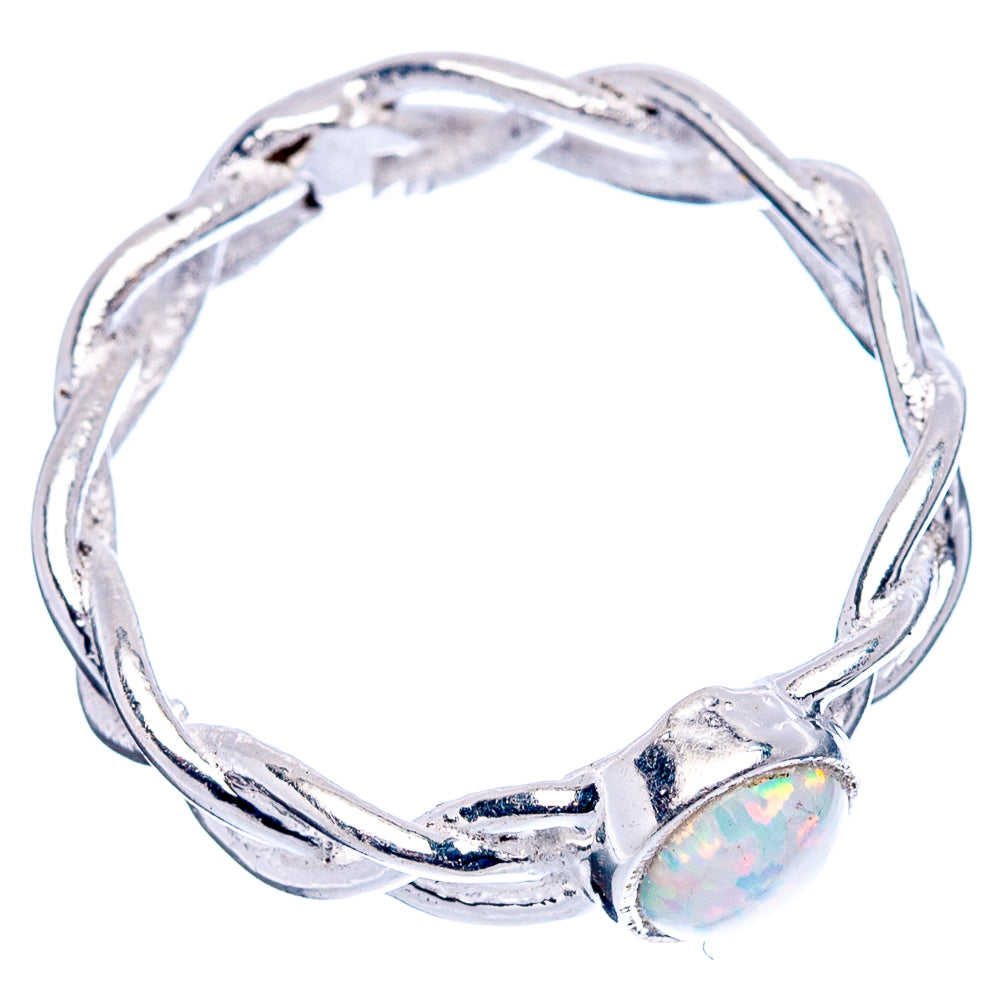 Lab Opal Dainty Ring Size 5.5 (.925 Sterling Silver)
