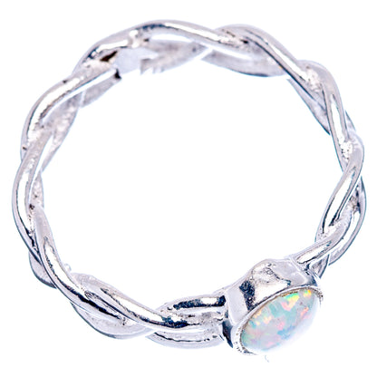 Lab Opal Dainty Ring Size 5.5 (.925 Sterling Silver)
