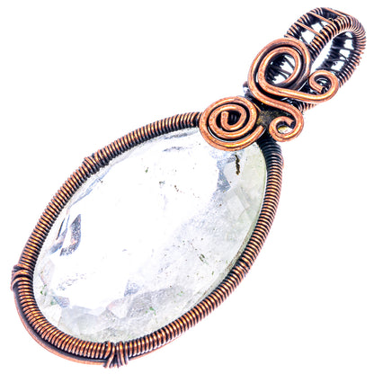 Phantom Quartz Wire Wrap Pendant 2 1/2" (Oxidized Copper)