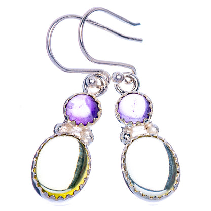Rare Citrine, Amethyst Earrings 1 3/8" (925 Sterling Silver) E1030