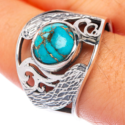 Blue Copper Composite Turquoise Ring Size 10 (925 Sterling Silver) R144690