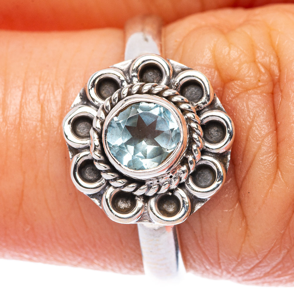 Blue Topaz Dainty Ring Size 7 (925 Sterling Silver) R145863