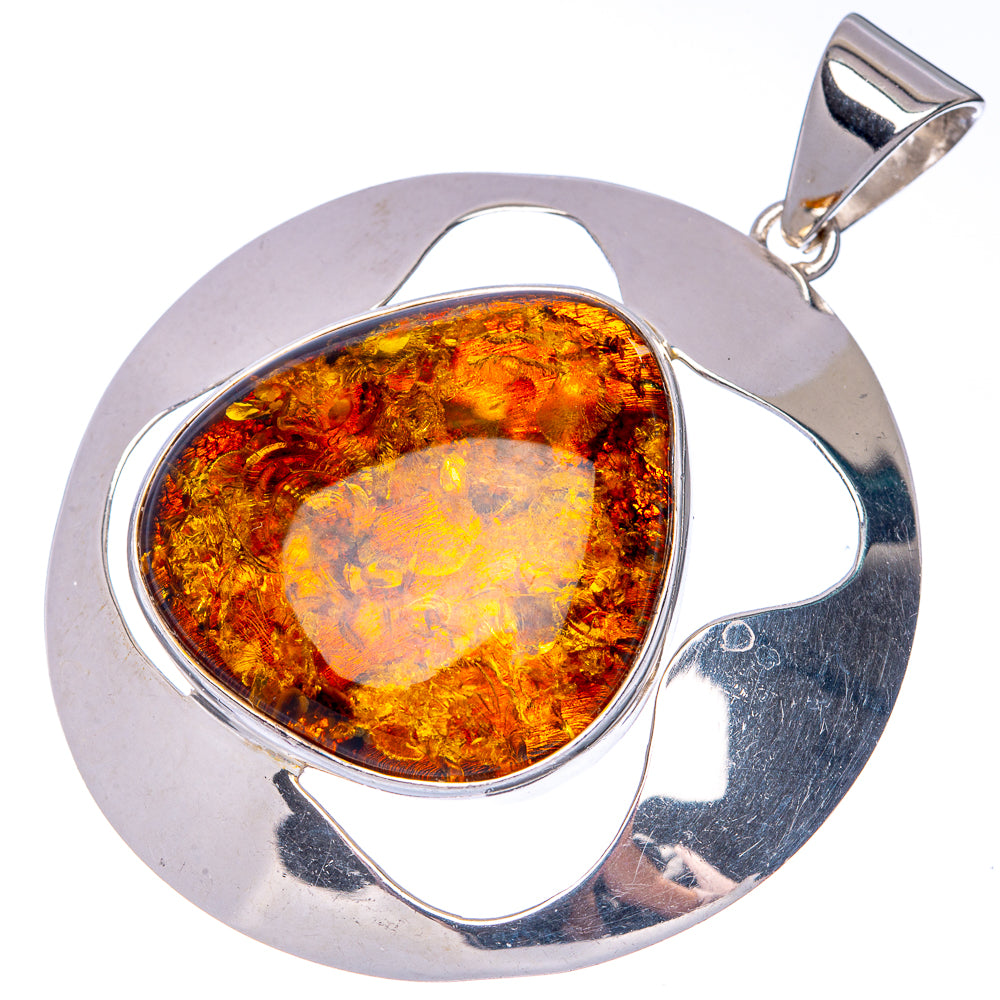 Ana Silver Co Baltic Amber Pendant 2 1/2" (925 Sterlnig Silver)