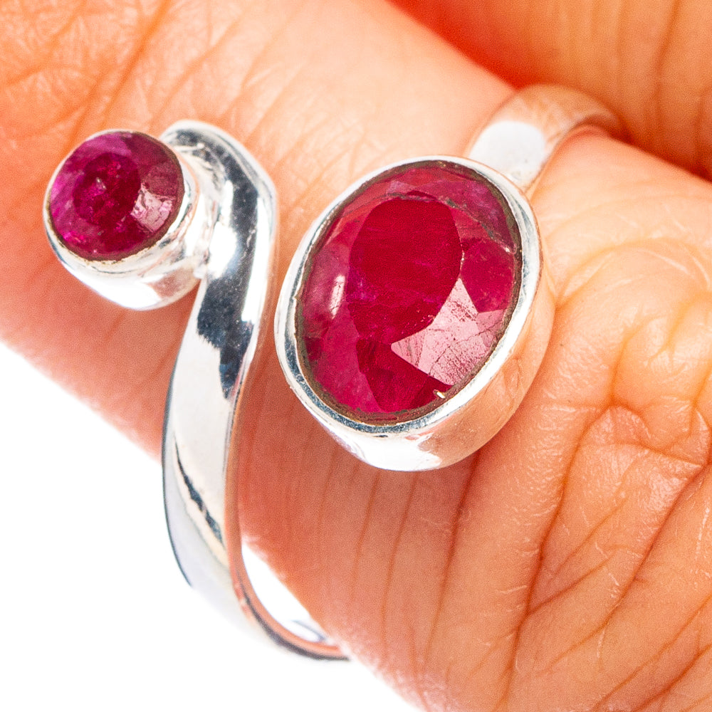 Dainty Red Sillimanite Ring Size 6.75 (925 Sterling Silver) R8658