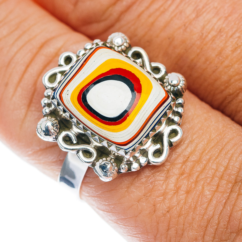 Premium Fordite Ring Size 10 (.925 Sterling Silver)