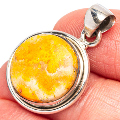 Bumble Bee Jasper Pendant 1 1/8" (925 Sterling Silver) P43427