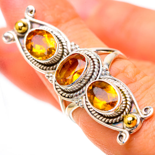 Large Faceted Citrine Ring Size 6 (925 Sterling Silver) RING139835
