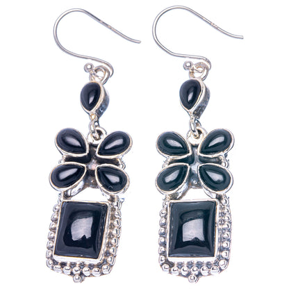 Premium Black Onyx Earrings 2 1/8" (925 Sterling Silver) E1586