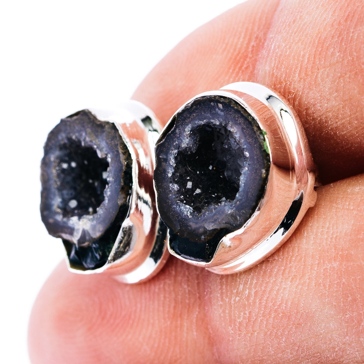 Tabasco Geode Earrings 5/8" (.925 Sterling Silver)