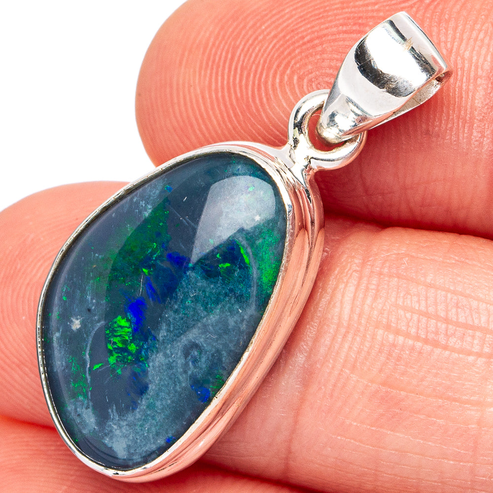 Rare Triplet Opal Pendant 1 1/4" (.925 Sterling Silver)
