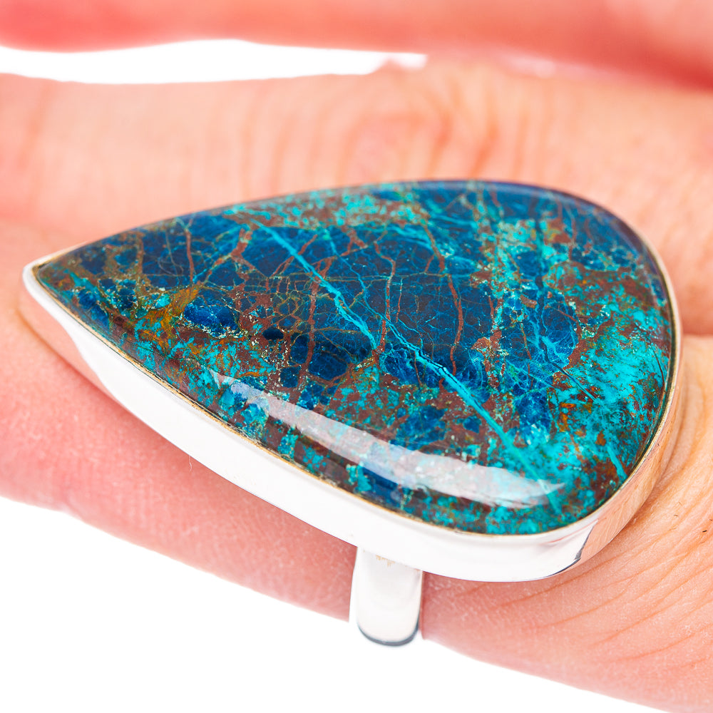 Large Premium Shattuckite Ring Size 7.75 Adjustable (.925 Sterling Silver)