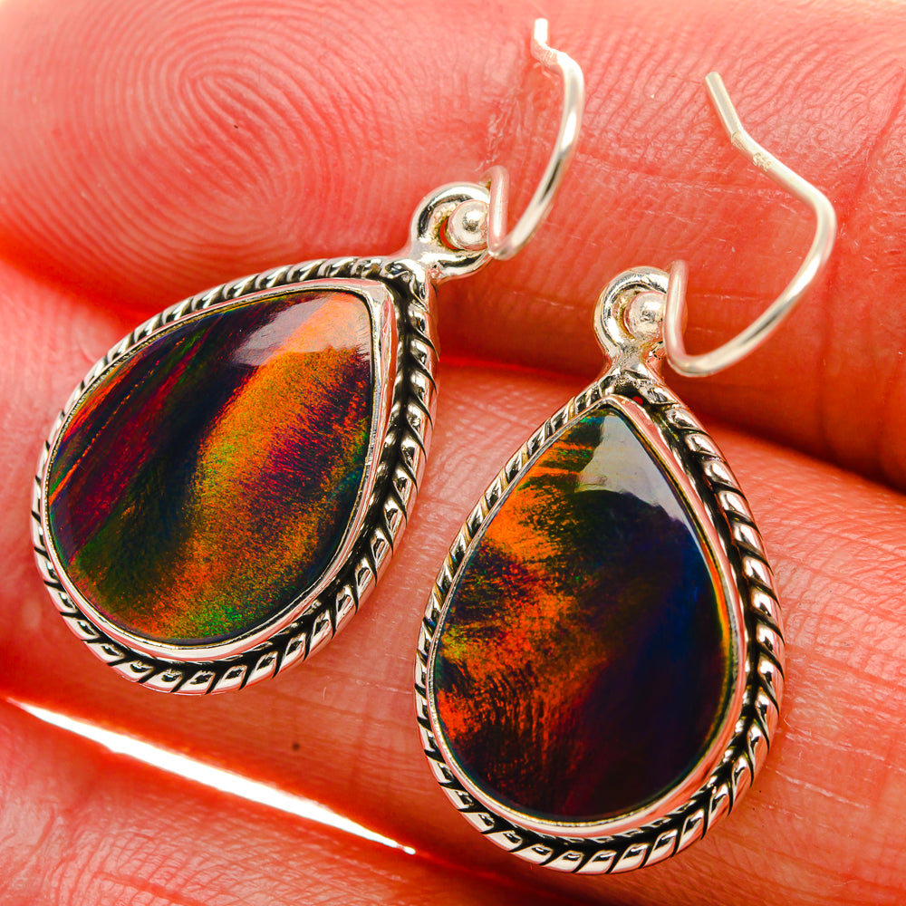 Aura Opal Earrings 1 3/8" (925 Sterling Silver) EARR432015