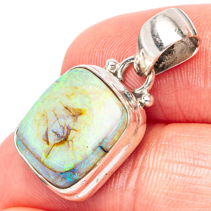 Rare Sterling Opal Pendant 1 1/8" (925 Sterling Silver) P42913