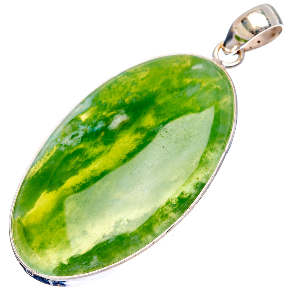 Chrome Chalcedony Pendant 2 1/8" (.925 Sterling Silver)