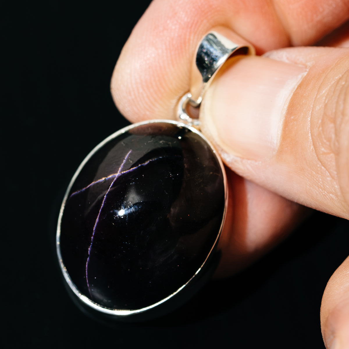 Premium Star Garnet Pendant 1 1/2" (.925 Sterling Silver)