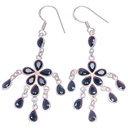 Black Onyx Earrings 2 5/8" (925 Sterling Silver) E433463