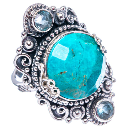 Signature Sleeping Beauty Turquoise, Blue Topaz Ring Size 8 (.925 Sterling Silver)