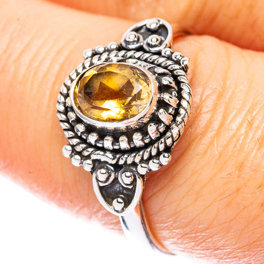 Value Faceted Citrine Ring Size 8.25 (925 Sterling Silver) R3065