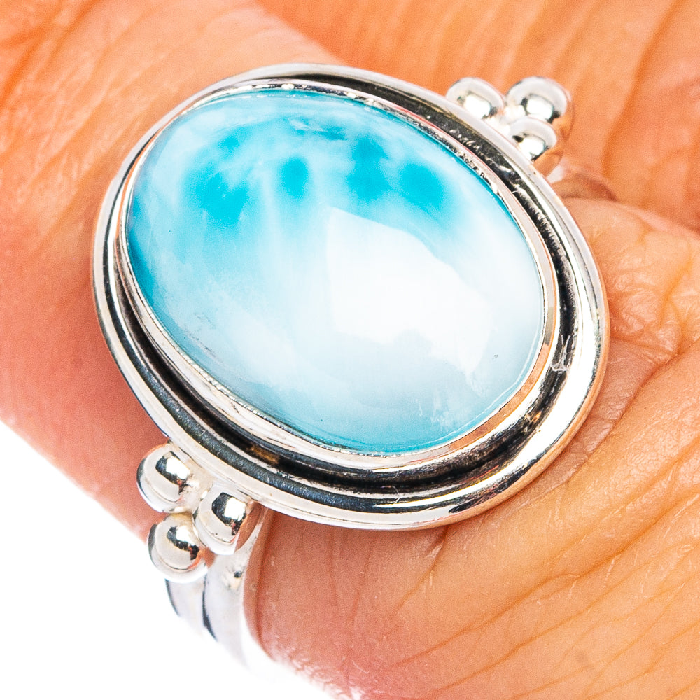 Rare Larimar Ring Size 6.5 (.925 Sterling Silver)