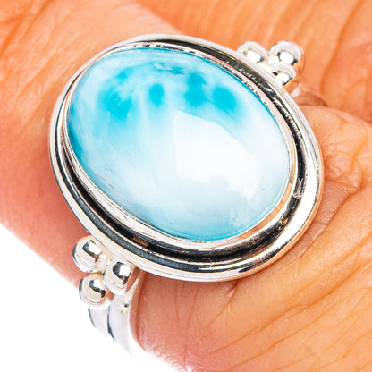 Rare Larimar Ring Size 6.5 (.925 Sterling Silver)