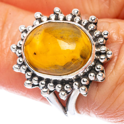 Amber Ring Size 6 (925 Sterling Silver) R2956