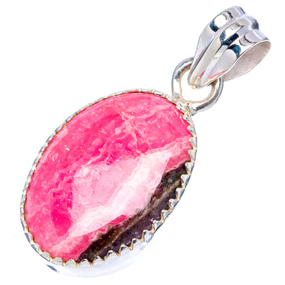 Rhodochrosite Pendant 1 1/4" (.925 Sterling Silver)