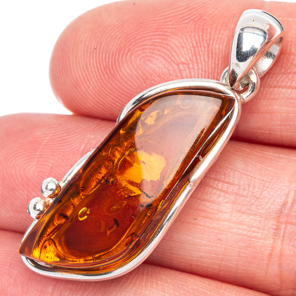 Ana Silver Co Baltic Amber Pendant 1 1/2" (925 Sterlnig Silver)