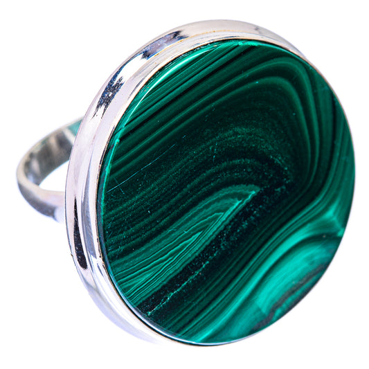 Large Malachite Ring Size 7 (925 Sterling Silver) R141597