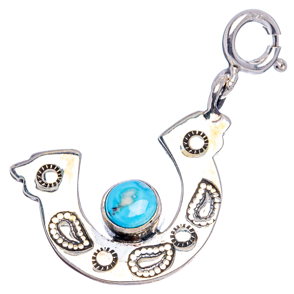 Golden Hills Turquoise Horseshoe Pendant 1 3/8" (.925 Sterling Silver)