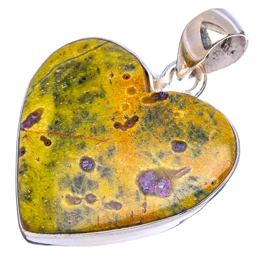 Atlantisite Heart Pendant 1 1/4" (925 Sterling Silver) P43345