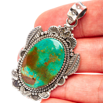 Royston Turquoise Pendant 2" (.925 Sterling Silver)