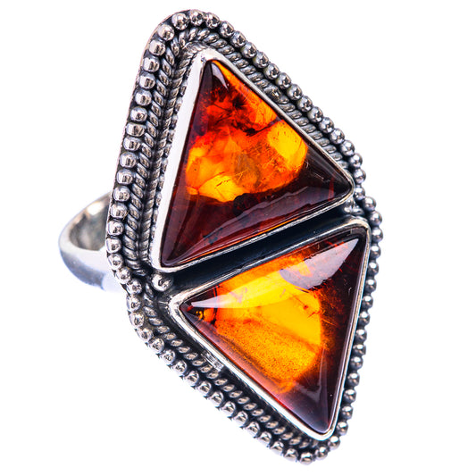 Large Baltic Amber Ring Size 6.75 (925 Sterling Silver) R141367