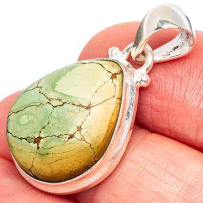 Rare Arizona Spider Web Turquoise Pendant 1 1/4" (925 Sterling Silver) P43349