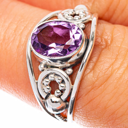 Faceted Amethyst Dainty Ring Size 6.75 (925 Sterling Silver) R145018