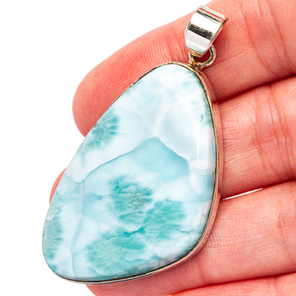Premium Larimar Pendant 2 1/8" (.925 Sterling Silver)