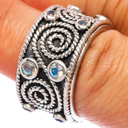 Rainbow Moonstone Ring Size 6 (925 Sterling Silver) R145925