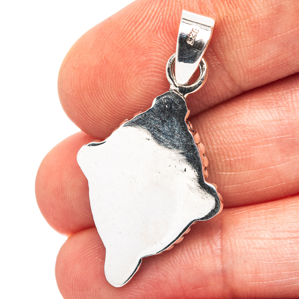 Exclusive Southwestern Style Mosaic Opal Pendant 1 1/2" (.925 Sterling Silver)