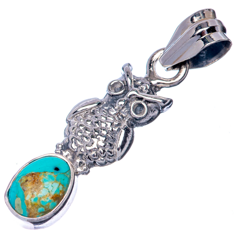 Blue Copper Composite Turquoise Dainty Pendant 1 3/8" (925 Sterling Silver) P39890