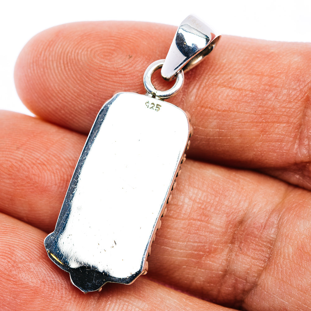 Green Aurora Opal Pendant 1 1/2" (.925 Sterling Silver)