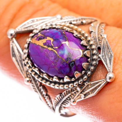 Purple Copper Composite Turquoise Ring Size 10 (925 Sterling Silver) R140765