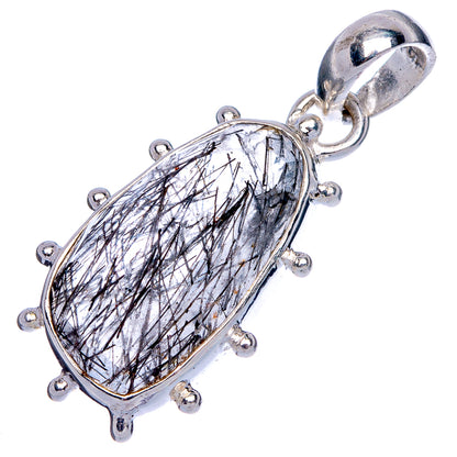 Tourmalinated Quartz Pendant 1 1/4" (925 Sterling Silver) P40172