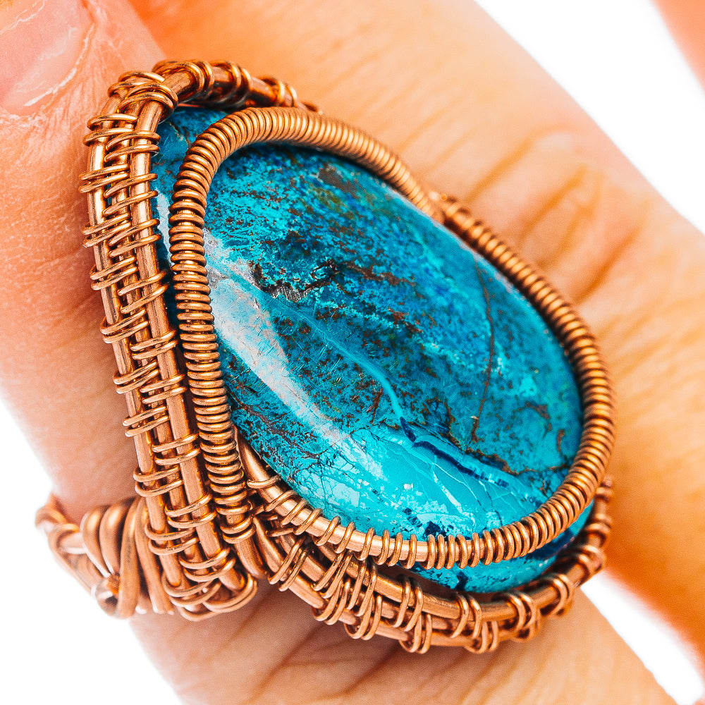 Shattuckite Wire Wrap Ring Size 5 (Copper)