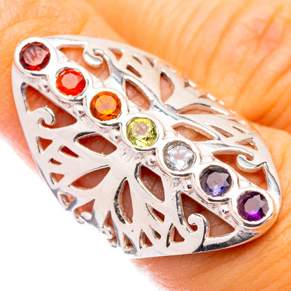 Rainbow Chakra Ring Size 5.75 (925 Sterling Silver) R141517