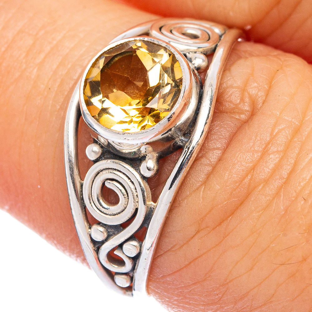 Faceted Citrine Dainty Ring Size 7 (925 Sterling Silver) R145653
