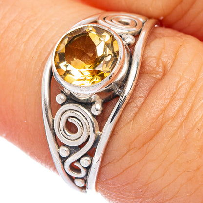 Faceted Citrine Dainty Ring Size 7 (925 Sterling Silver) R145653