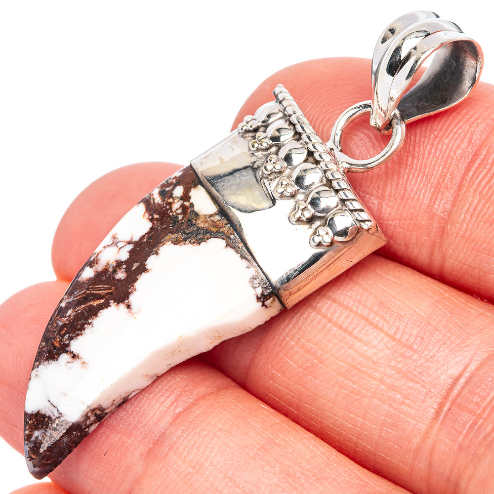 Wild Horse Jasper pendant with sterling silver bail and ornate floral connector